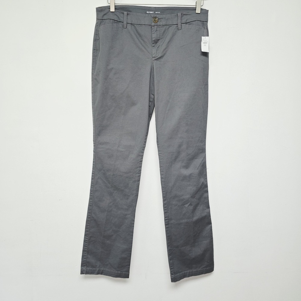Old Navy Bootcut Khaki Pants Gray Size 10 Long Womens Work Straight Leg NWT